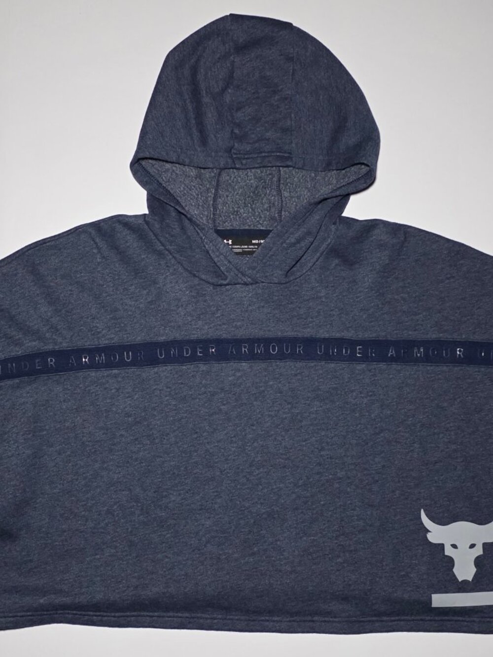 Under Armour Womens Blue Long Sleeve Cropped Hoodie Size Medium